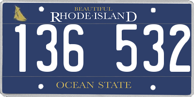 RI license plate 136532