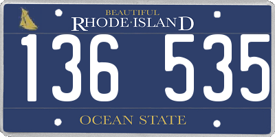 RI license plate 136535