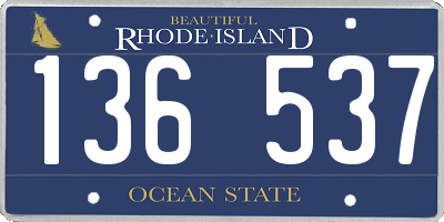 RI license plate 136537