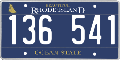 RI license plate 136541