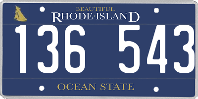 RI license plate 136543
