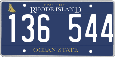 RI license plate 136544