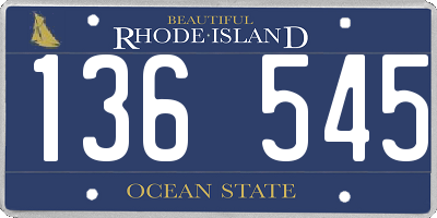 RI license plate 136545