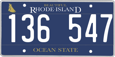 RI license plate 136547