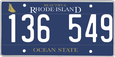 RI license plate 136549
