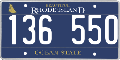 RI license plate 136550