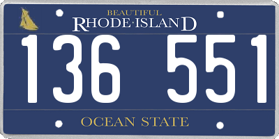 RI license plate 136551
