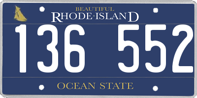 RI license plate 136552