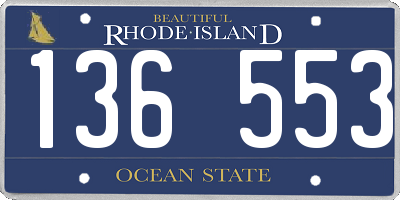 RI license plate 136553