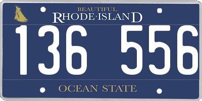 RI license plate 136556