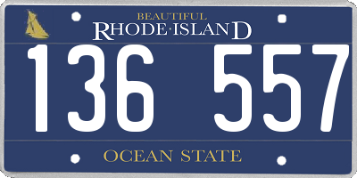 RI license plate 136557