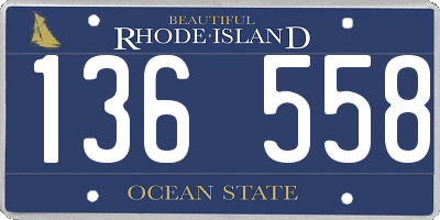 RI license plate 136558