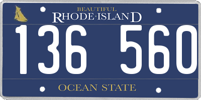 RI license plate 136560