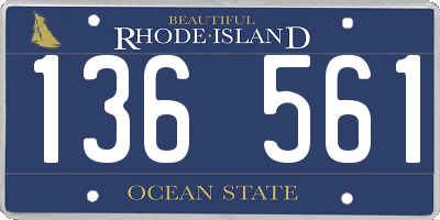 RI license plate 136561