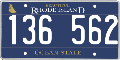 RI license plate 136562