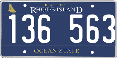 RI license plate 136563