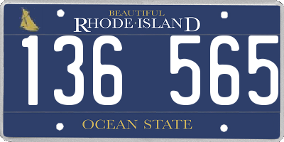RI license plate 136565