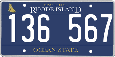 RI license plate 136567
