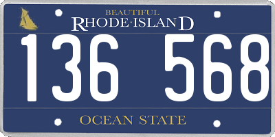 RI license plate 136568