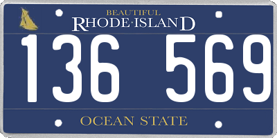 RI license plate 136569