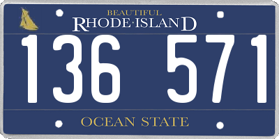 RI license plate 136571