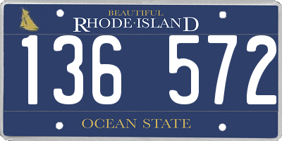 RI license plate 136572