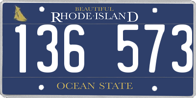 RI license plate 136573