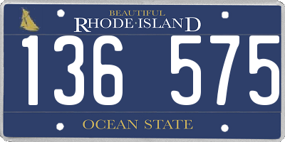 RI license plate 136575