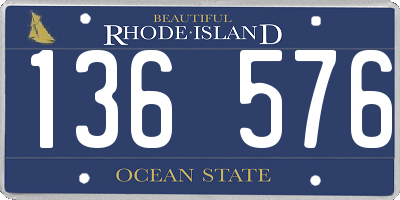 RI license plate 136576