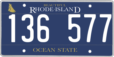 RI license plate 136577