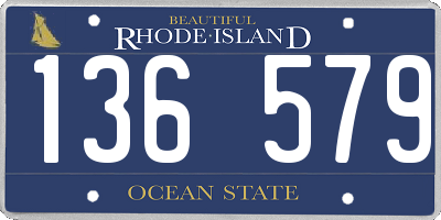 RI license plate 136579