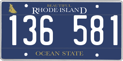 RI license plate 136581