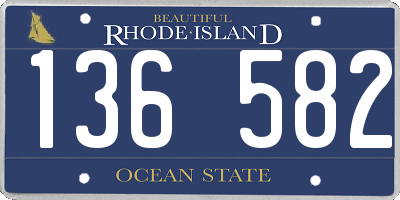 RI license plate 136582