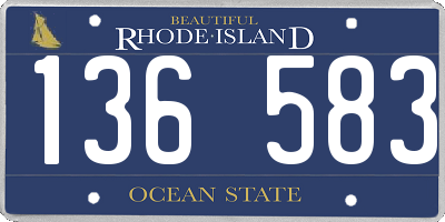 RI license plate 136583