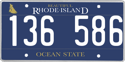 RI license plate 136586