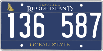 RI license plate 136587