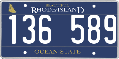 RI license plate 136589