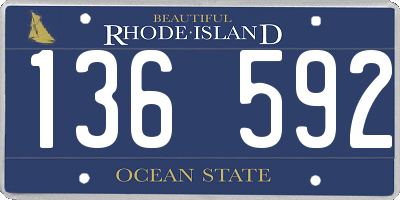 RI license plate 136592