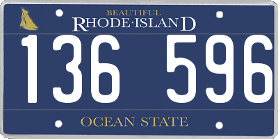 RI license plate 136596