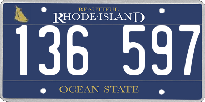 RI license plate 136597