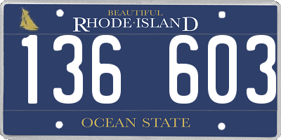 RI license plate 136603