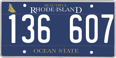 RI license plate 136607