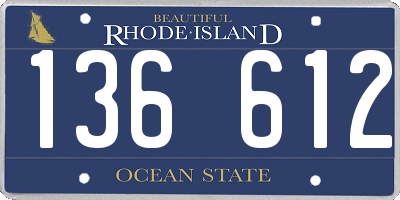 RI license plate 136612