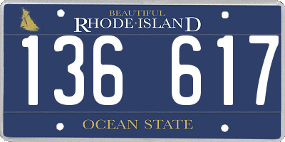 RI license plate 136617