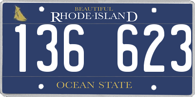 RI license plate 136623