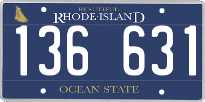 RI license plate 136631