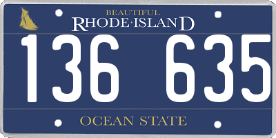 RI license plate 136635