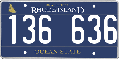 RI license plate 136636
