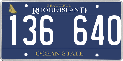RI license plate 136640