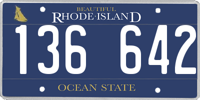 RI license plate 136642
